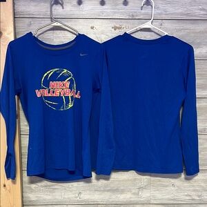 Nike Blue Long Sleeve Tees for Active Wear